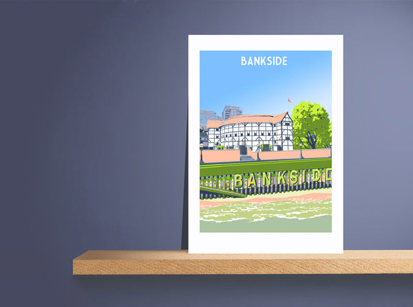 Bankside Art Print, London Travel Poster