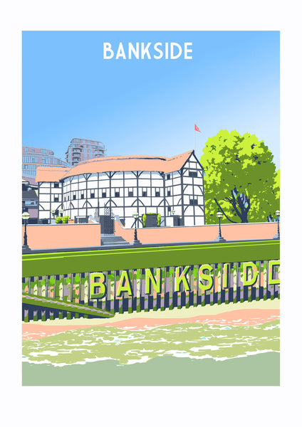 Bankside Art Print, London Travel Poster