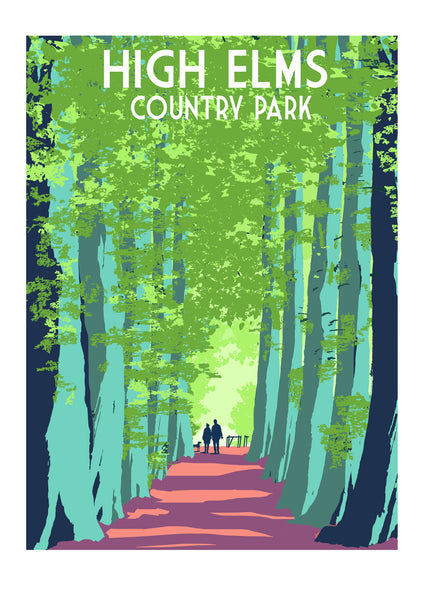 High Elms Art Print, Travel Poster
