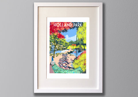 Holland Park Art Print, London Illustration