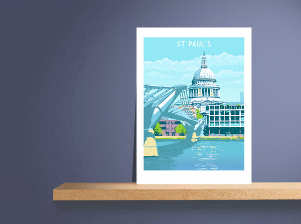 St Paul's Art Print, London Travel Poster, Housewarming Gift