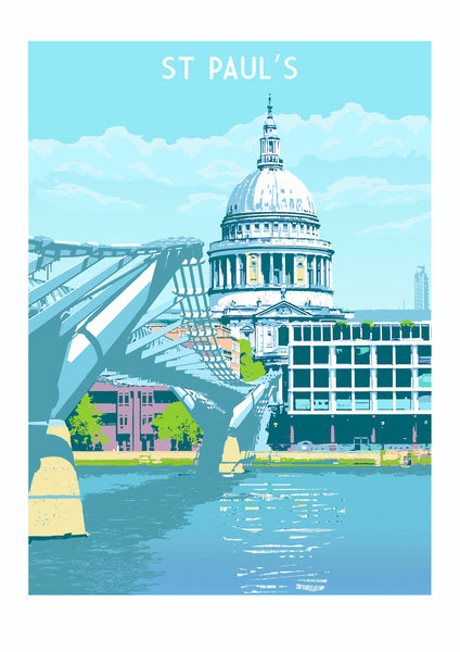 St Paul's Art Print, London Travel Poster, Housewarming Gift