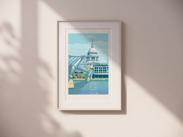 St Paul's Art Print, London Travel Poster, Housewarming Gift