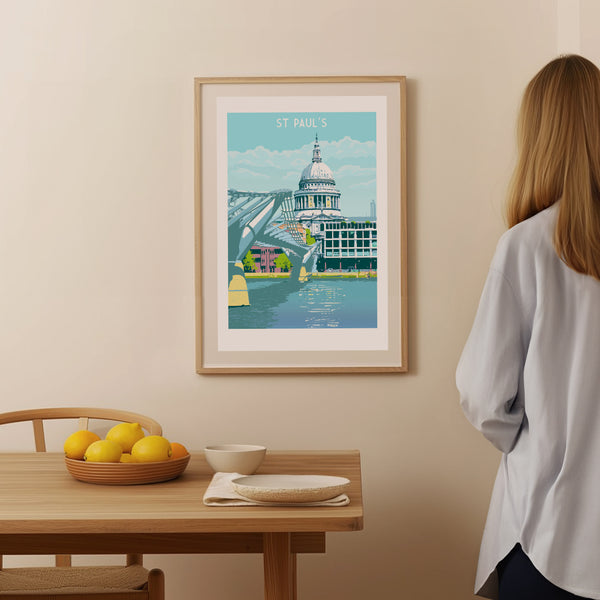St Paul's Art Print, London Travel Poster, Housewarming Gift