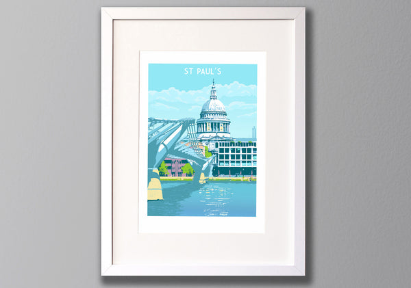St Paul's Art Print, London Travel Poster, Housewarming Gift