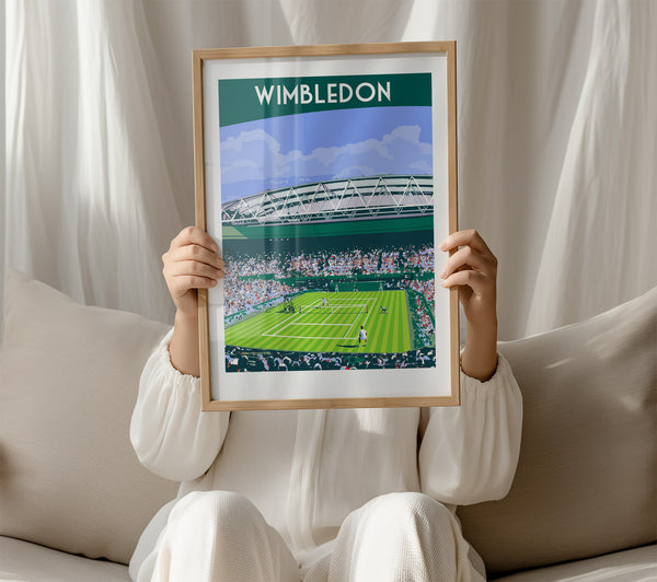 Wimbledon Art Print holding wood frame