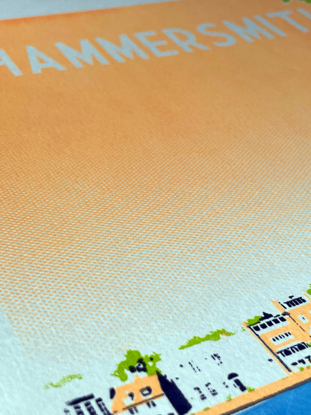 Hammersmith Art Print, Limited Edition Art, A3 London Illustration