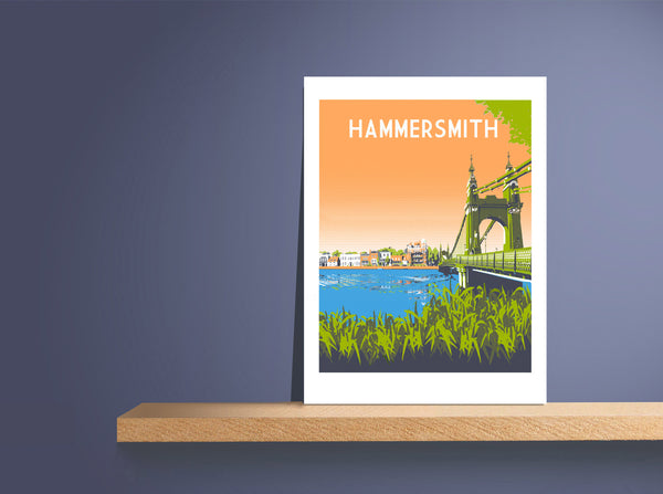 Hammersmith Art Print, Limited Edition Art, A3 London Illustration