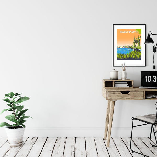 Hammersmith Art Print, Limited Edition Art, A3 London Illustration