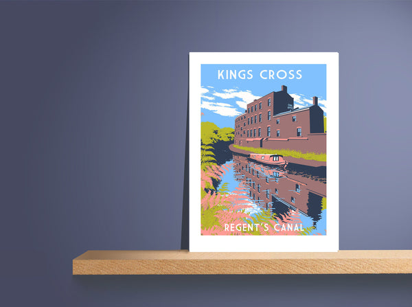 King's Cross Screen Print, Regent's Canal London Limited Edition Art - Red Faces Prints