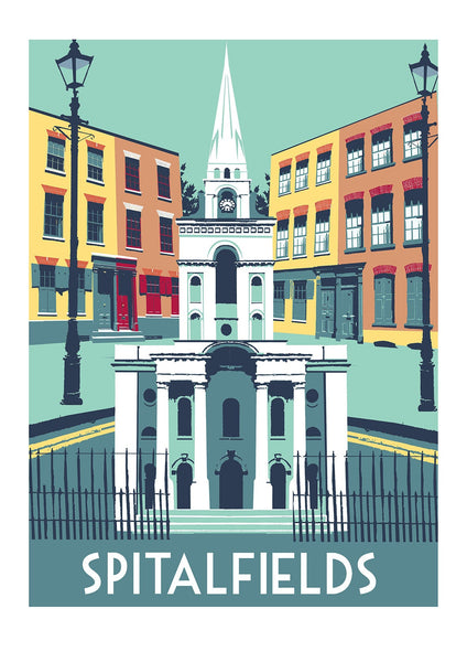 Spitalfields Screen Print - Limited Edition London Art A3 - Red Faces Prints