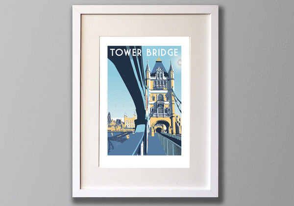 Tower Bridge, London - A3 Screen print - Limited Edition - (UN)FRAMED - Red Faces Prints