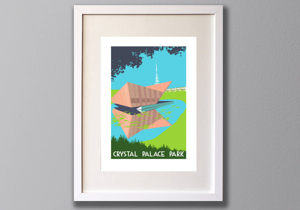 Crystal Palace Park Screen Print, Limited Edition A3 London Art - Red Faces Prints