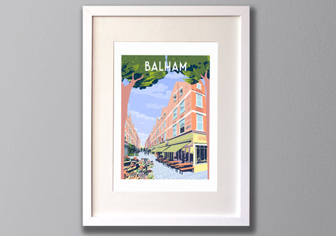 Balham Art Print White Frame