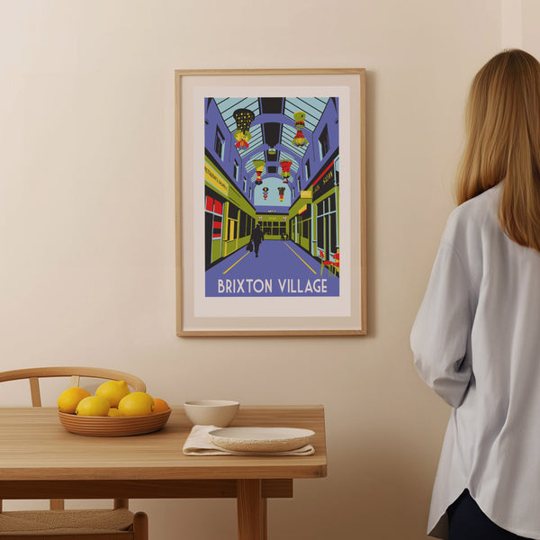 Brixton Market Art Print, Unframed or framed, London Illustration