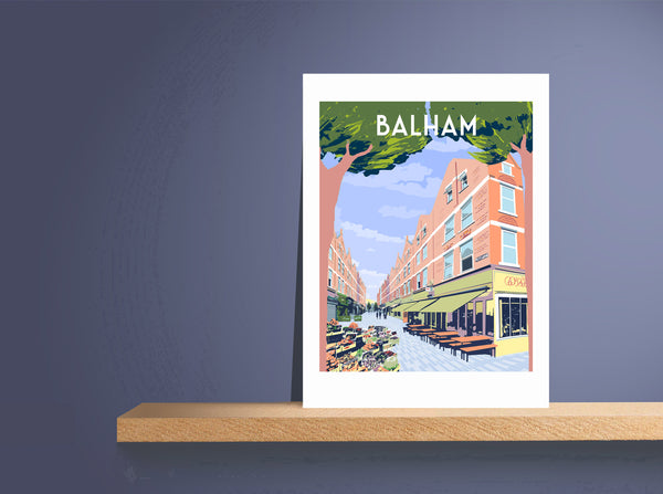Balham art print on shelf