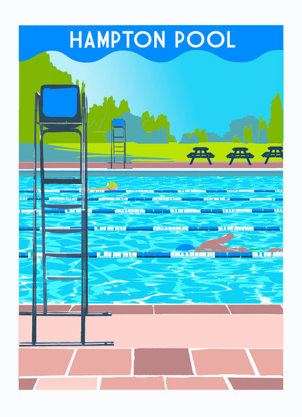 Hampton Pool Art Print