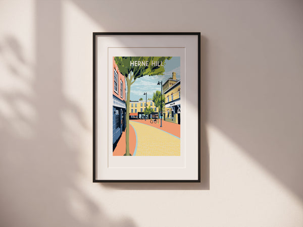 Herne Hill framed art print - black frame