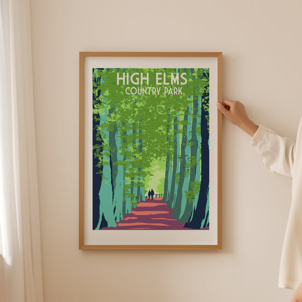 High Elms Art Print, Travel Poster