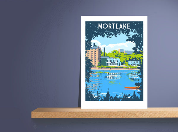 Mortlake Art Print,  Travel Poster Style