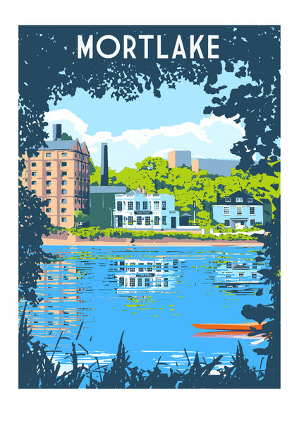 Mortlake Art Print,  Travel Poster Style