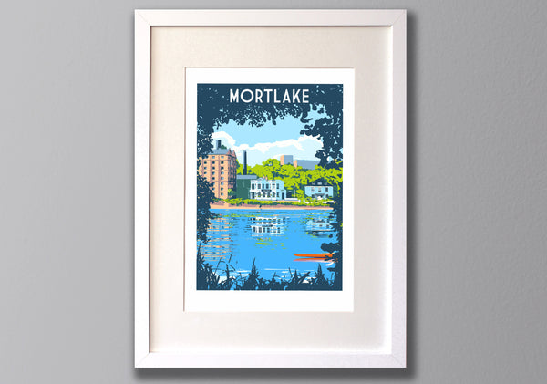 Mortlake Art Print,  Travel Poster Style