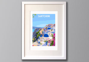 Santorini Art Print Framed