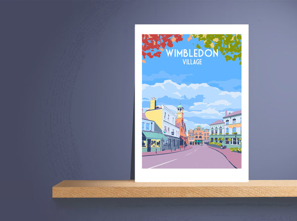 Wimbledon Village Art Print on shelf