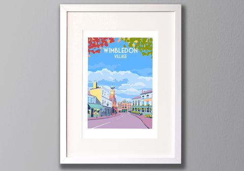 Wimbledon Village Art Print white frame