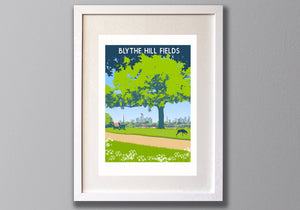 Blythe Hill Fields Art Print, Travel Poster