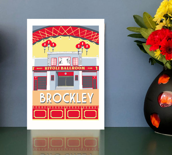 Brockley art print unframed with flowers and vase