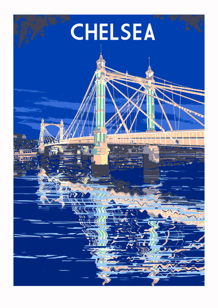 Unframed Chelsea Albert Bridge Art