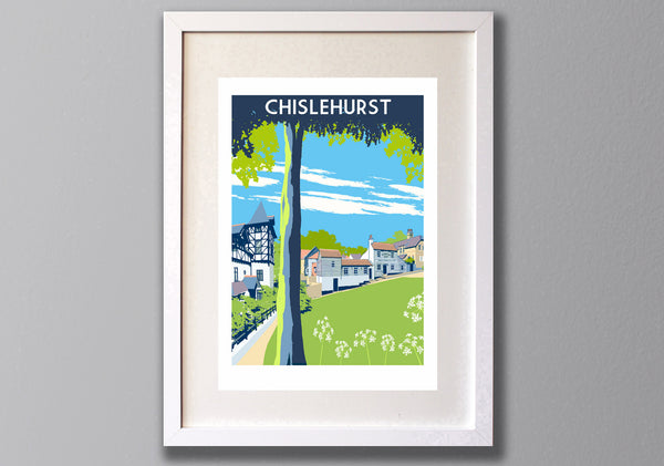 Chislehurst Art Print,  Travel Poster Style
