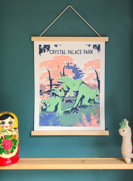 Crystal Palace Park Dinosaurs Art Print, London Location Wall Art