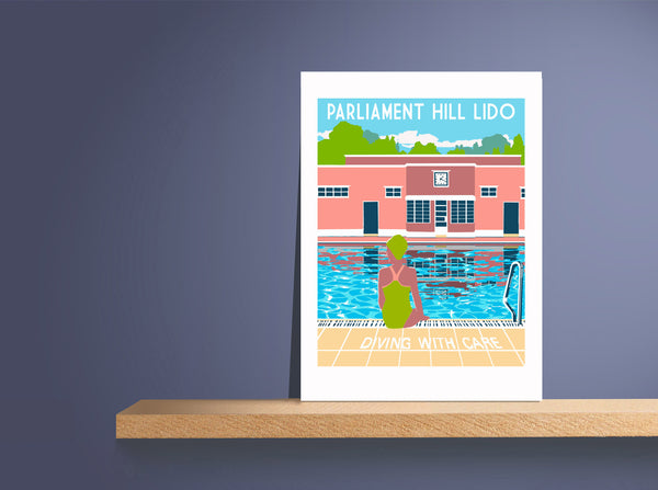 Parliament Hill Lido Art Print unframed shelf