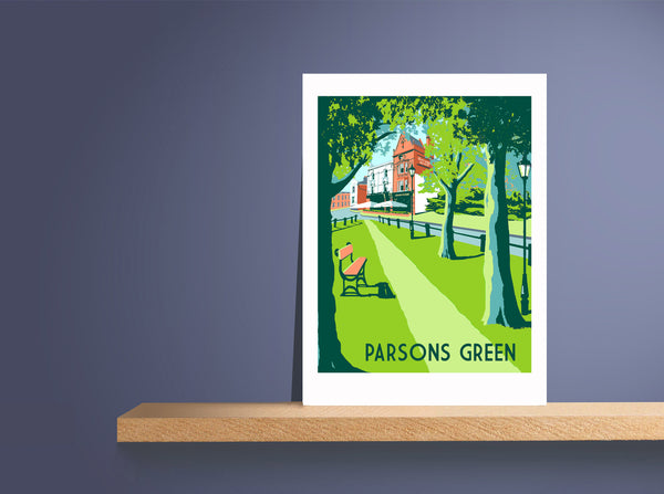 Parsons Green Art Print,  Travel Poster Style Wall Art
