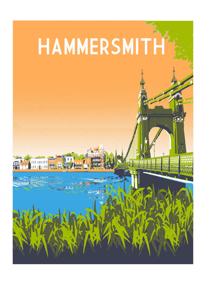 Hammersmith Art Print, Limited Edition Art, A3 London Illustration