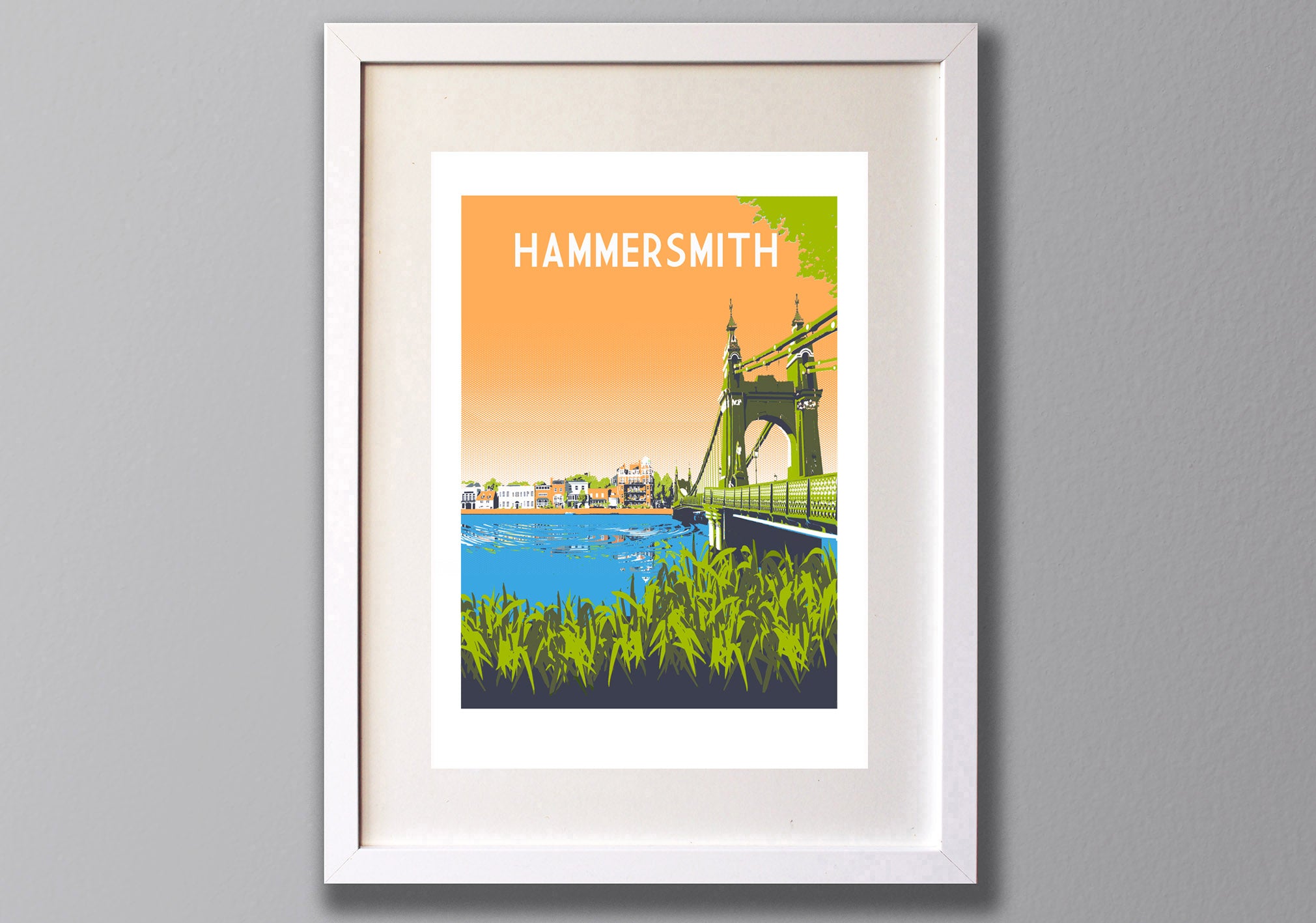 Hammersmith Art Print, Limited Edition Art, A3 London Illustration