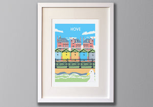 Hove Screen Print, Framed by Red Faces Prints