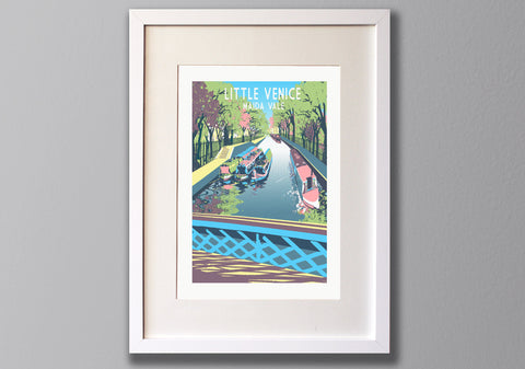 Little Venice Screen Print, Maida Vale Limited Edition Art, A3 London Illustration - Red Faces Prints