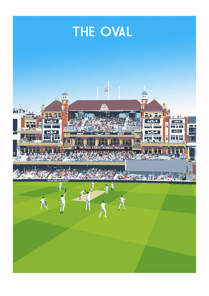 Unframed art of Oval cricket ground