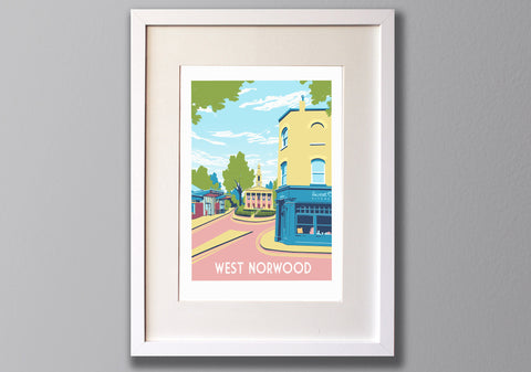 West Norwood art print white frame