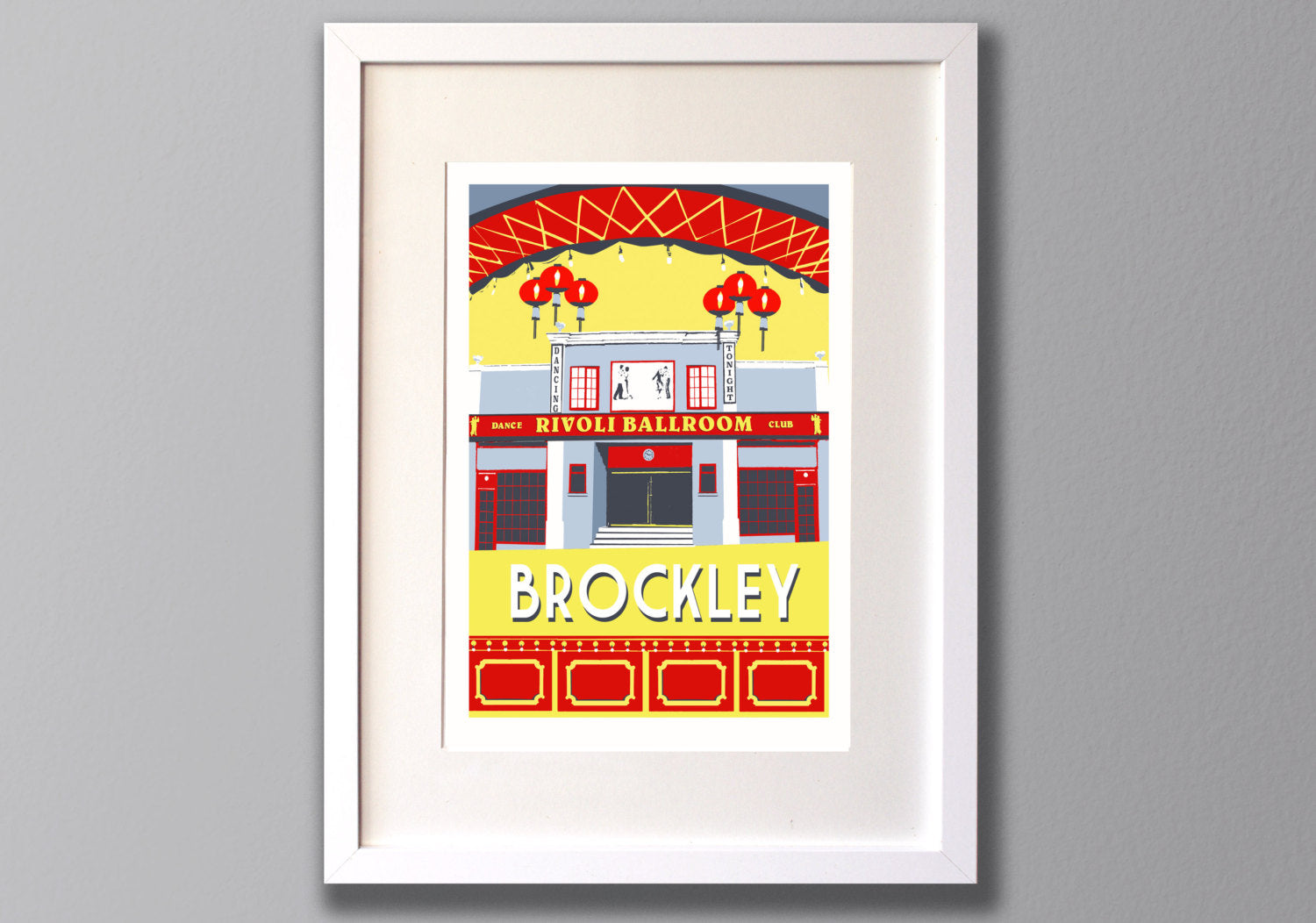 Brockley Rivoli Ballroom Screen Print, Local London Art - Red Faces Prints