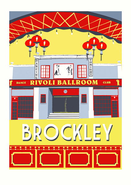 Brockley Rivoli Ballroom Screen Print, Local London Art - Red Faces Prints