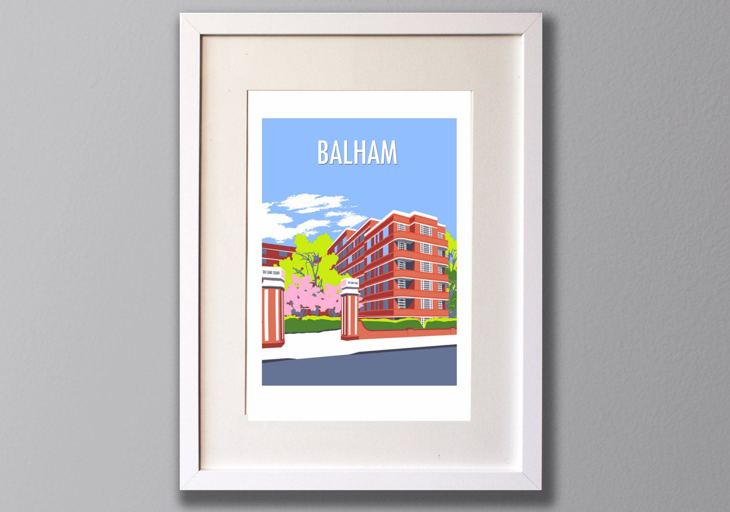 Balham print, A3 Limited Edition Giclee Art - Red Faces Prints