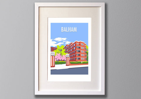 Balham print, A3 Limited Edition Giclee Art - Red Faces Prints