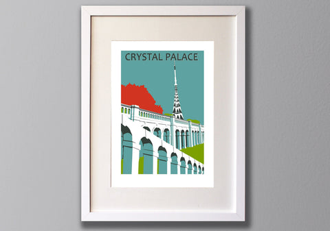 Crystal Palace Park Screen Print, Limited Edition A3 London Art - Red Faces Prints