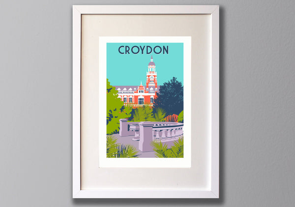 Croydon Print, Town Hall A3 Giclee art - Limited Edition - Red Faces Prints