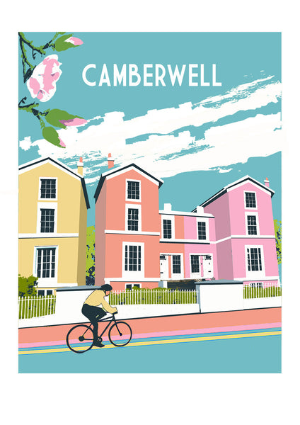 Camberwell Screen Print, Limited Edition A3 London Art - Red Faces Prints