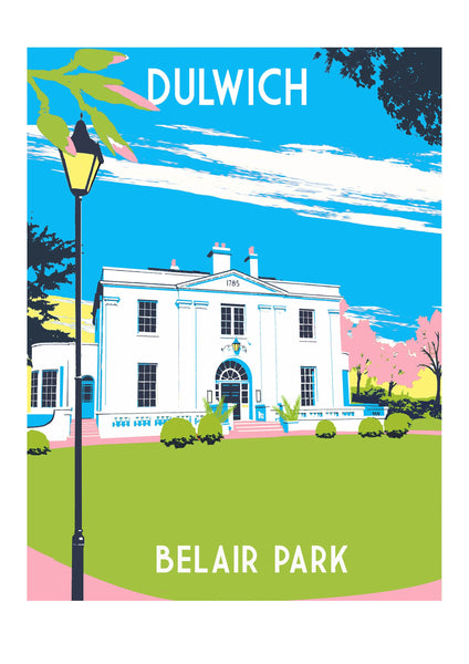 Belair Park Dulwich Screen Print - A3 Limited Edition Art - Red Faces Prints